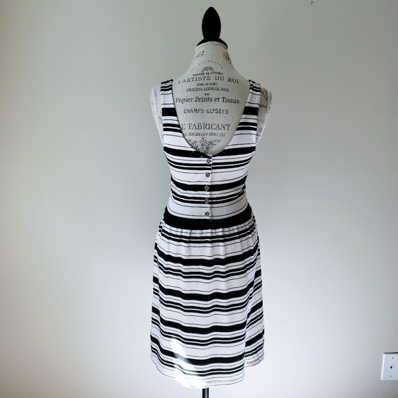 J. Crew | Black and Cream Stripe Villa Dress - Picture 7 of 8